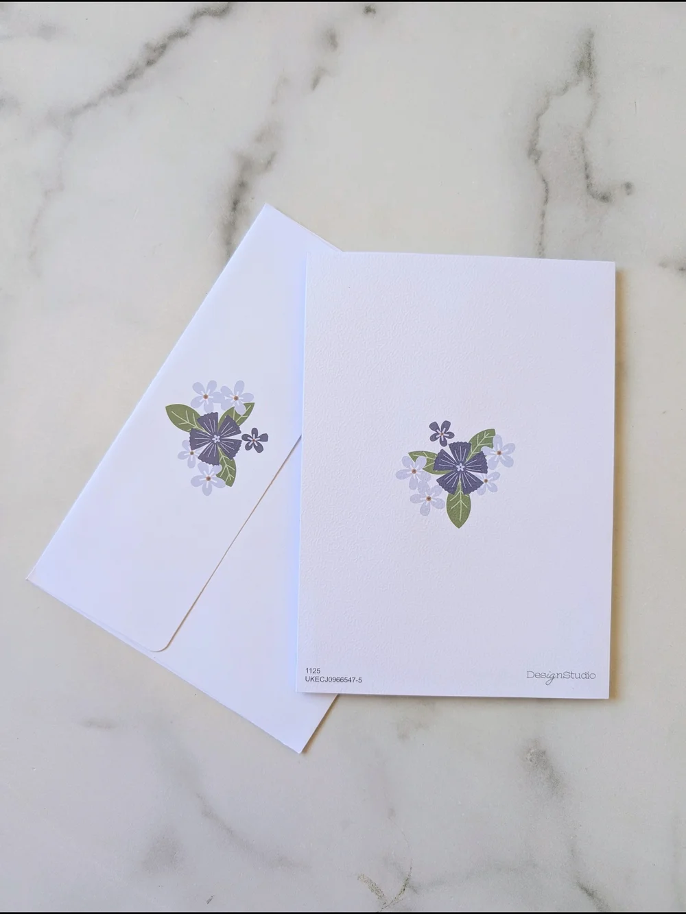 Thinking of You Floral Wooden Accent Card - Blue and White